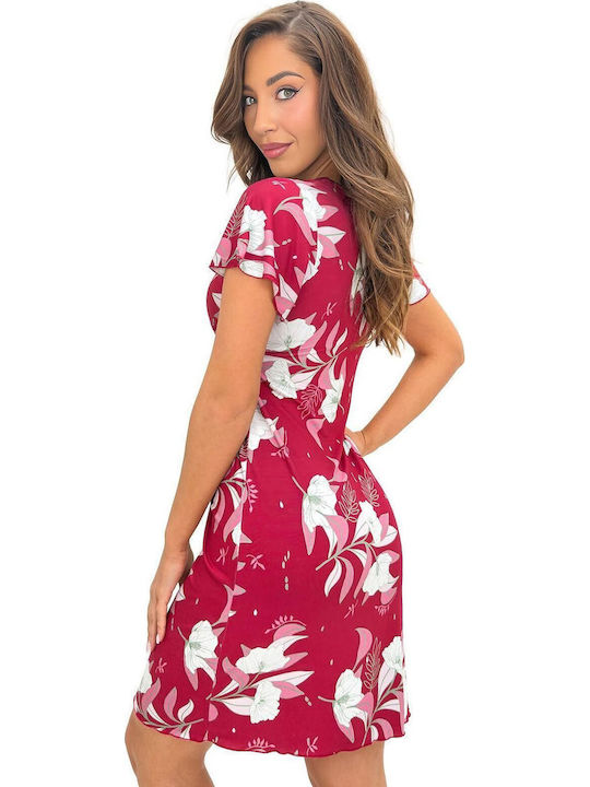 Donna Sommerliches Damen-Nachthemd Burgundisch