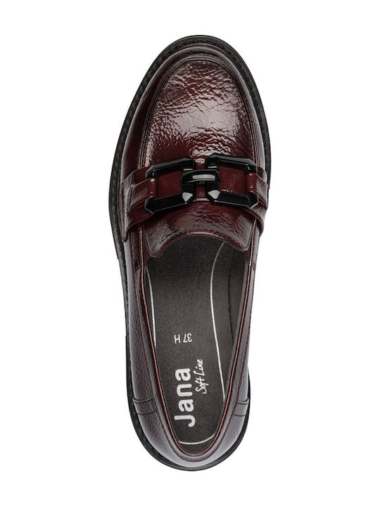 Mocasini dama Loafers în Culoare Burgundy