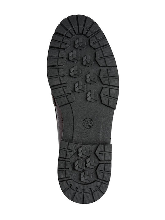 Mocasini dama Loafers în Culoare Burgundy