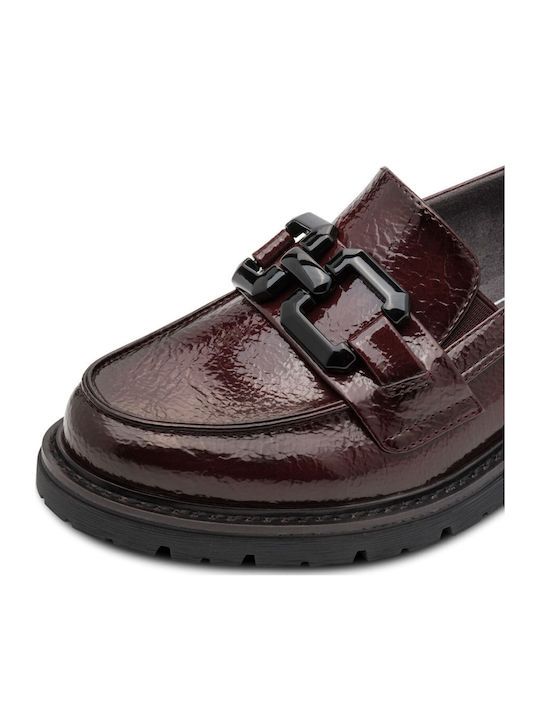 Mocasini dama Loafers în Culoare Burgundy