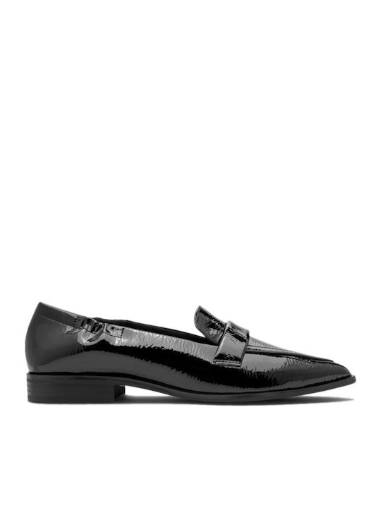 Lackleder Damen Mokassins in Schwarz Farbe