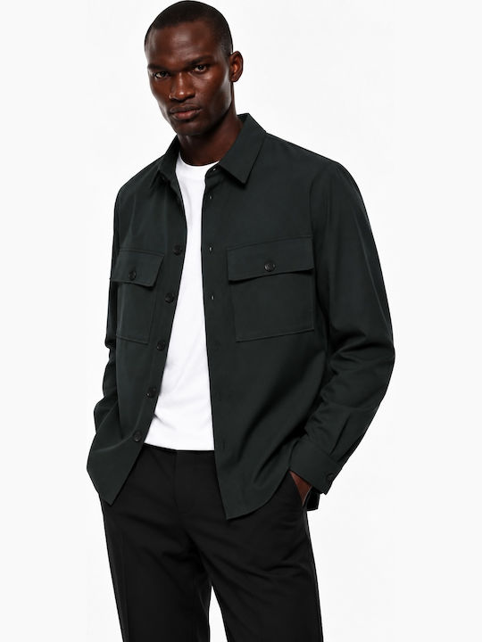 Long Sleeve Overshirt in Regular Fit Green