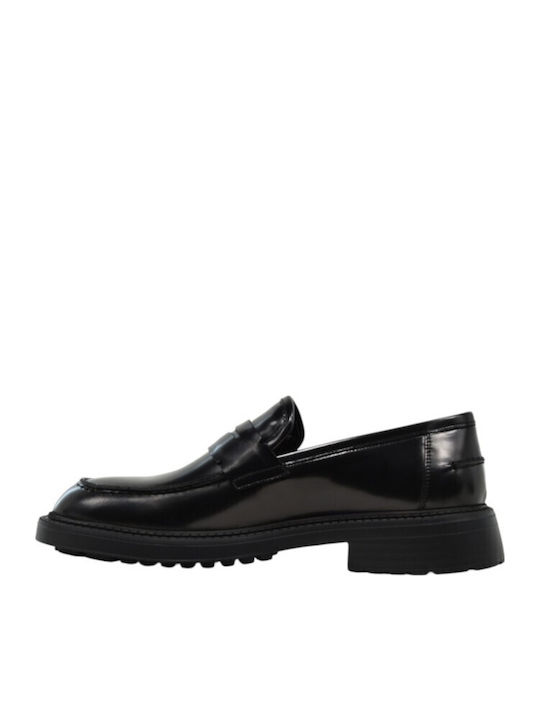 Leather Men's Loafers in Black Colour