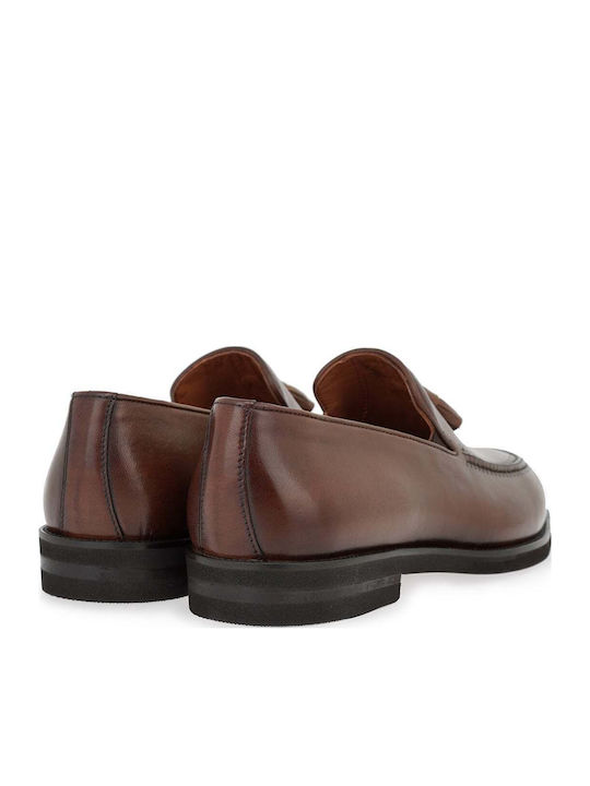 Leather Men's Loafers in Tabac Brown
