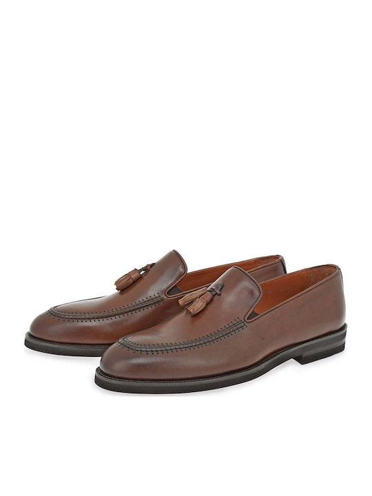 Leather Men's Loafers in Tabac Brown