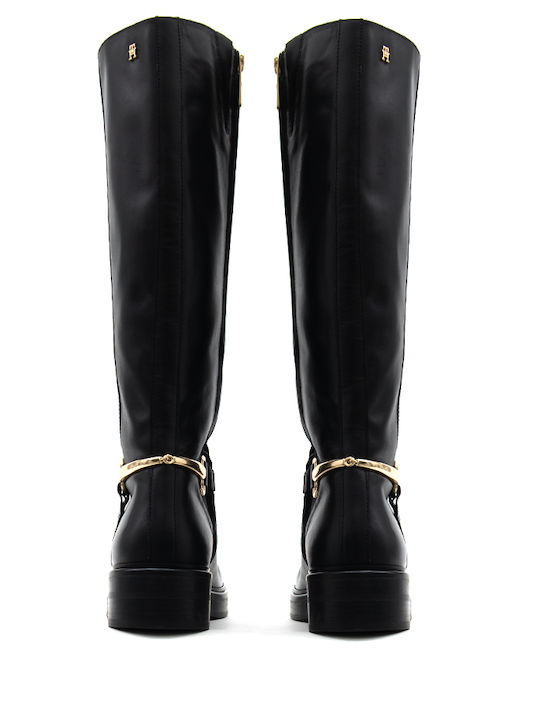 Leder Damenstiefel Reiten Schwarz