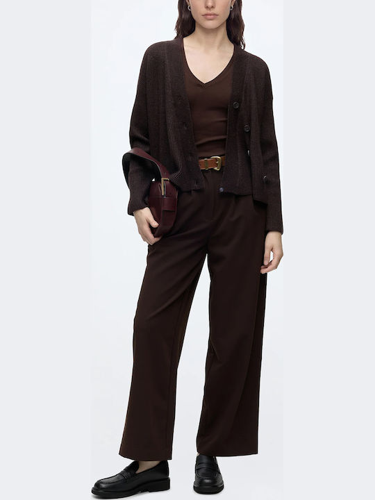 Gestrickte Damen Strickjacke mit Knöpfen Chocolate Torte