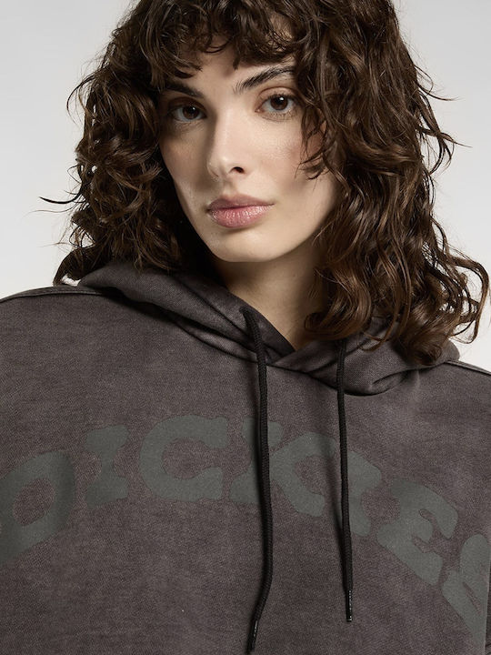 Cropped Women's Hooded Sweatshirt Anthracite