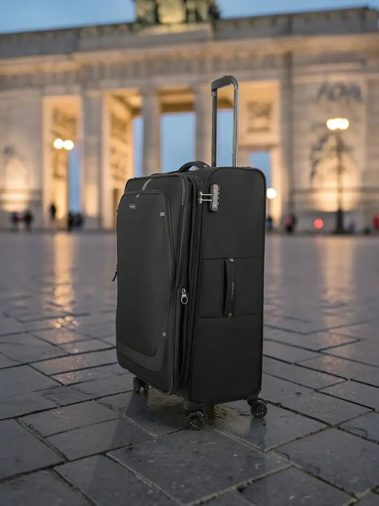 Travelite Großer Reisekoffer Schwarz Höhe 77cm