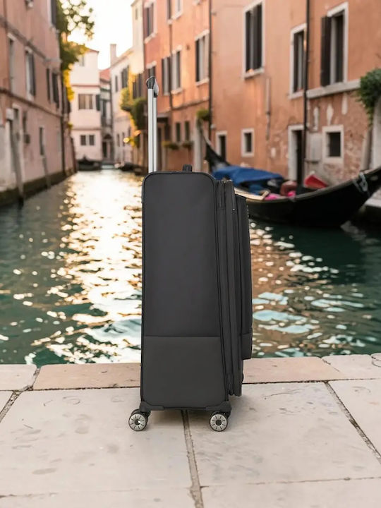 Travelite Großer Stoffkoffer Reisegepäck Schwarz Höhe 77cm