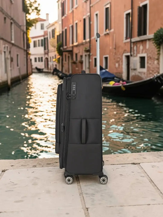 Travelite Großer Stoffkoffer Reisegepäck Schwarz Höhe 77cm
