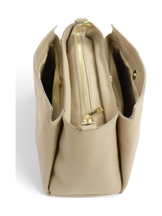 Leather Women's Shoulder Bag Taupe