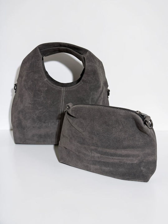 Women's Suede Grey Handbag