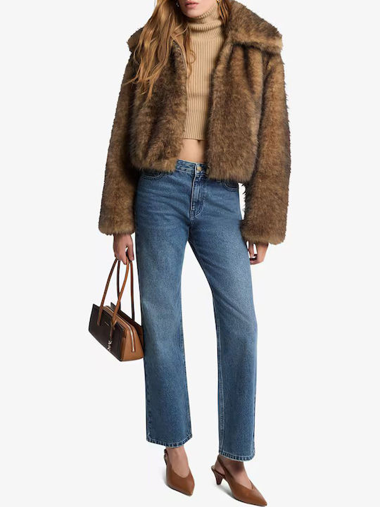 Kurze Damenpelz Dark Camel