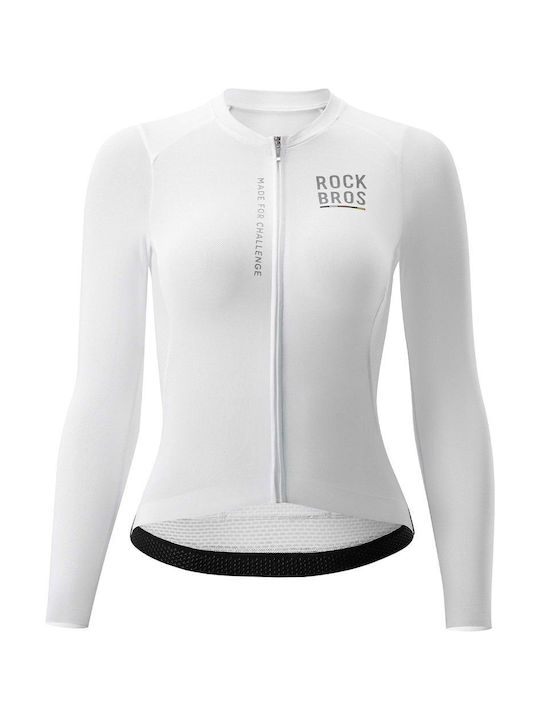 Rockbros Γυναικεία Μακρυμάνικη Μπλούζα Road Bike Λευκή
