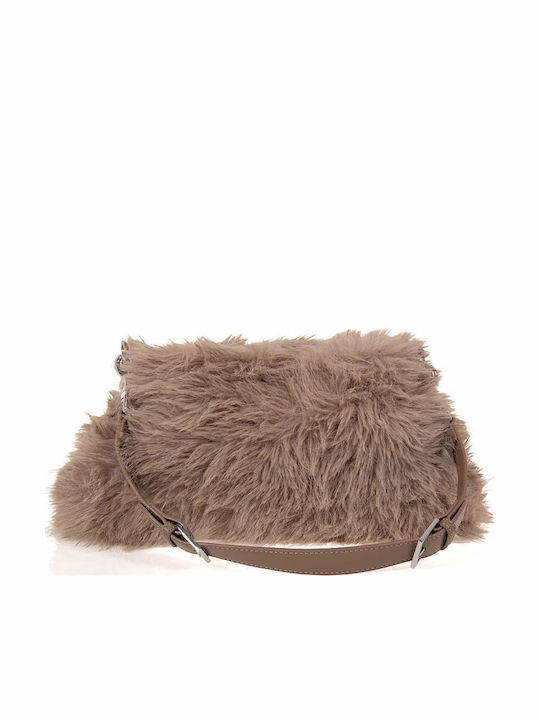 Fur Women's Shoulder Bag Beige