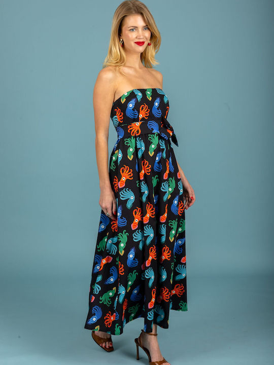 Sommer Damenkleid Schwarz 131-81917-Schwarz (60B)