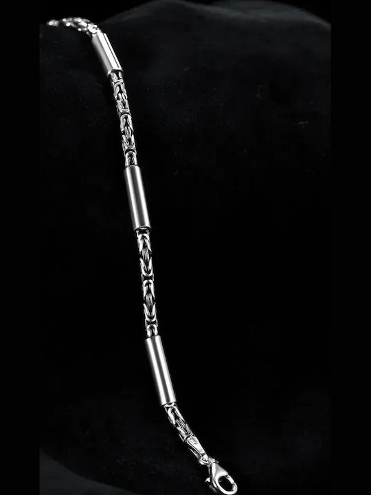 SteweHome Men's Silver Bracelet with Zircon 20cm