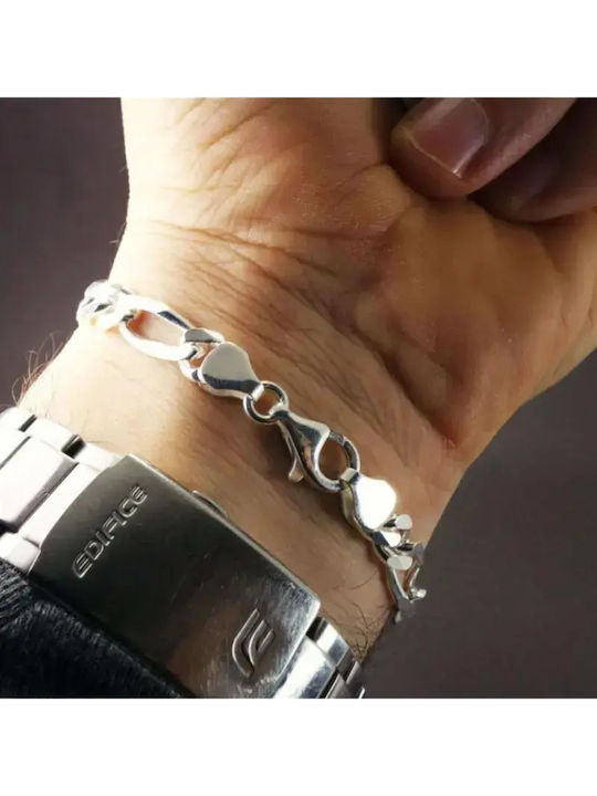 SteweHome Men's Bracelet with Name from Silver with Pearls 21cm