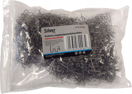 Silver Συνδετήρες Συγκολλητές Πλαστικών 500 Τεμ Mix