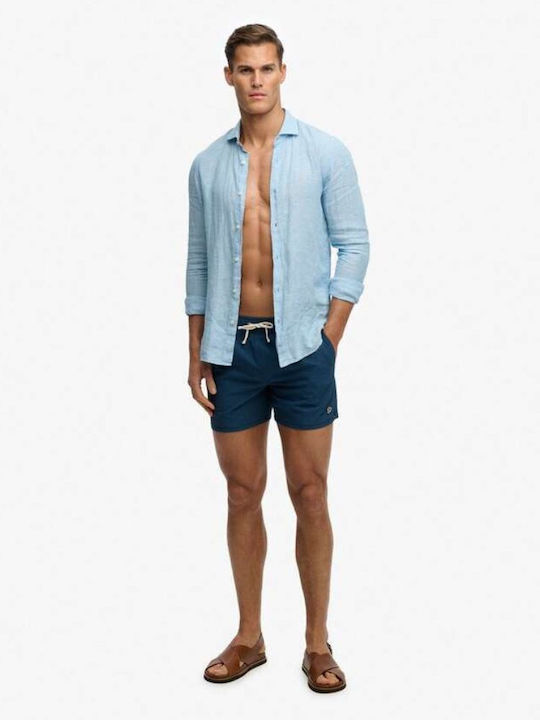 Stud Men's Swimwear Blue Striped Shorts