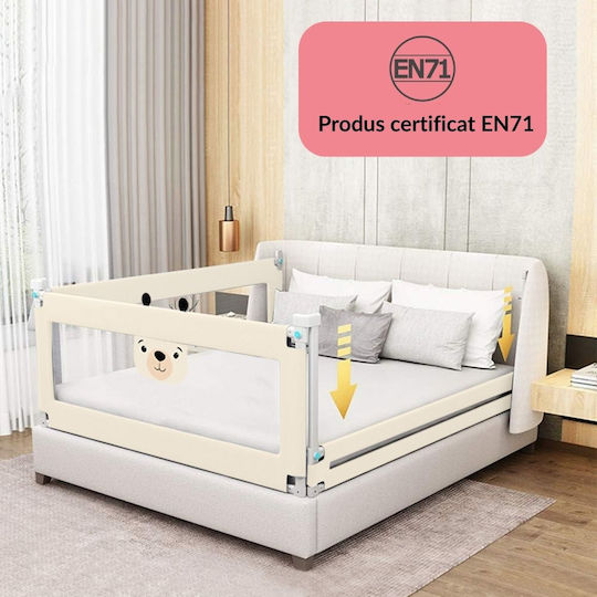 Kidizi Bară de Protecție pentru Pat Pliabilă din Material Textil în Culoare Bej 140 cm