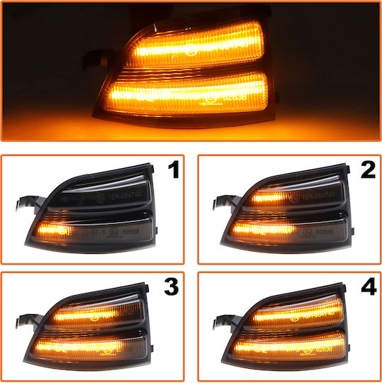 Ford Focus Ii 04-08 Stânga + Dreapta Semnalizatoare Oglindă Dynamic Led Fumuriu Set 2 Bucăți