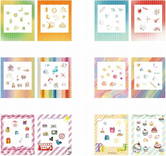 Loveinstant Set 12 Decorative Fuji Instax Square Photo Frames Stickers Square Link Sq1 Sq6 Sq20 Sq40 Sq10