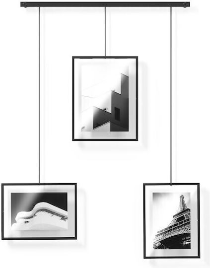 Umbra Rame Foto Multi De Perete 3 Fotografii Metalică Cu Ramă Neagră Neagră 3 Bucăți