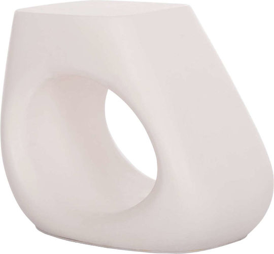 Keramischer Wohnzimmerhocker Lans Weiß 55x30x46 cm