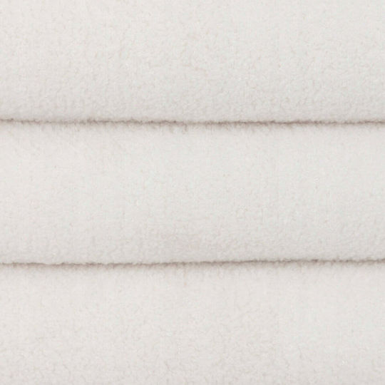 Taburet Pentru Living Cu Spațiu de Depozitare Tapițat cu Țesătură Bouclé A-s Giulia Alb 59x45x40 cm