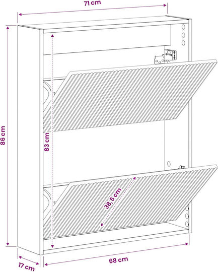 Wooden Shoe Organizer Arnhem 71x17x86cm