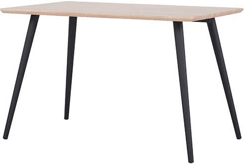 125 Kitchen Folding Wooden Table with Metal Frame Black/Brown 120x70x75cm