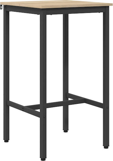 Sonoma Oak Square Bar Table Wooden with Metal Frame Sonoma 52x52x90cm