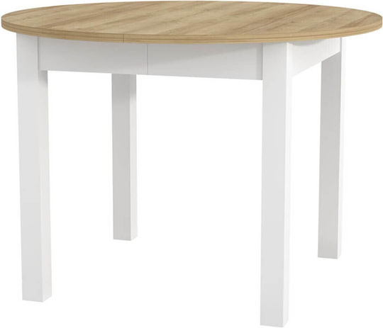 Dundee II Round Dining Room Table Extendable White