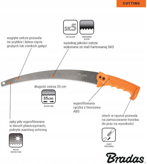 Bradas Pruning Hand Saw 35cm
