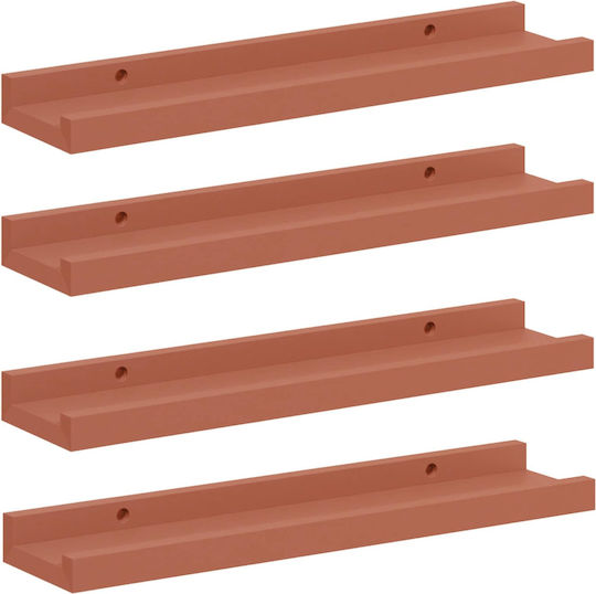 Red Wall Shelves 4 Pieces 40x9x3cm