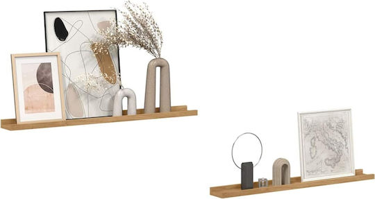Brown Wall Shelves 2 Pieces 80x9x3 cm