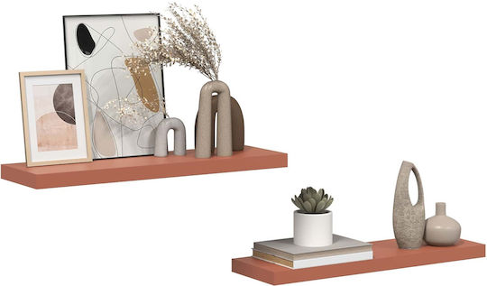 Red Wall Shelves (2 Pieces) 80x23.5x4cm