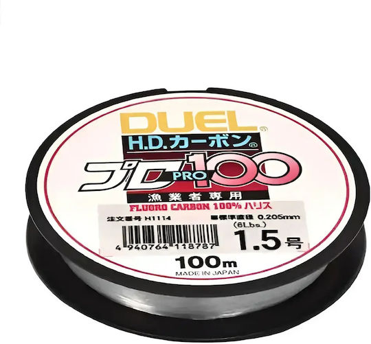 Влакна За Риболов Duel H.d Carbon Pro 100s Флуоро 100м – 100% Флуорокарбон Висока Издръжливост 0.260мм