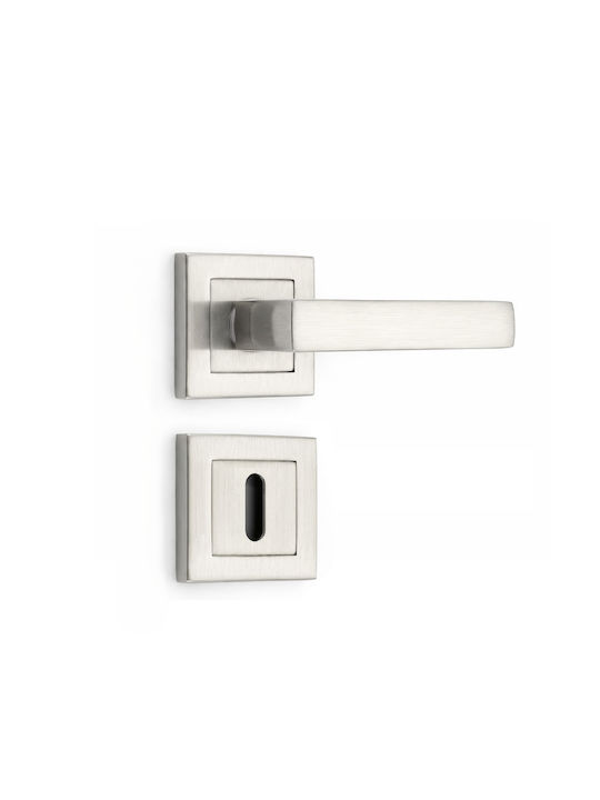 Door Handles Interior Door Pair Rosette Nickel 52087 Door Handles Interior Door Pair Rosette Nickel 52087
