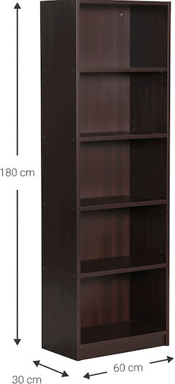 Bibliothek Eliot 5s Wenge 60x30x180cm