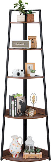Corner Bookcase Black 43x43x178cm
