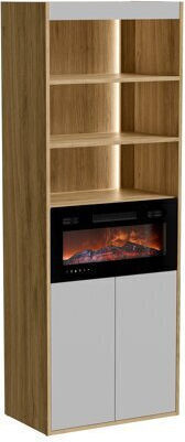 Bücherregal mit LED 105 Eiche Grau 64x39x176cm Bücherregal mit LED 105 Eiche Grau 64x39x176cm