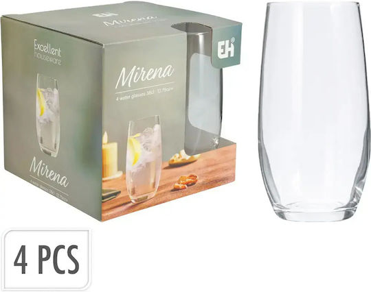 Excellent Houseware Set Brillen Wasser Glas 360ml 4 Stück