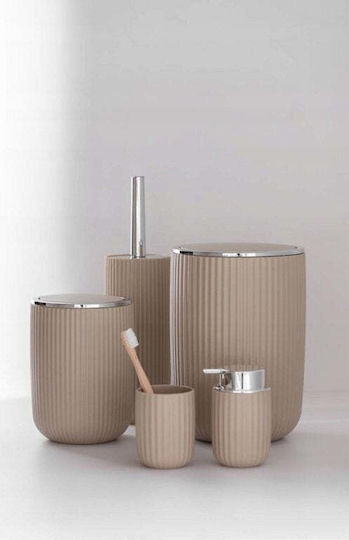 Wenko Plastic Bathroom Bin 5.5lt Beige