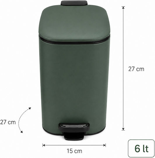 MRShome Set Metalic de Perie WC și Coș de Baie 6 l