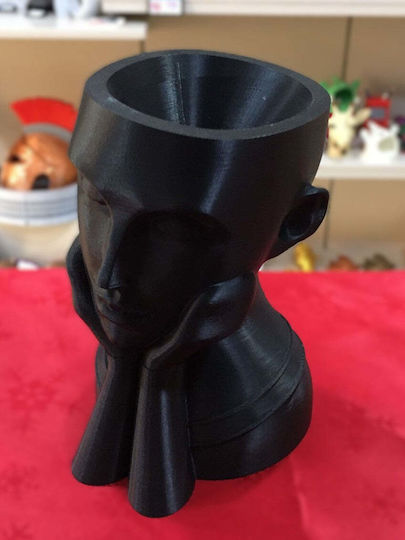 3D Art Shop Dekorative Vase Kunststoff Schwarz 3x3xH20cm
