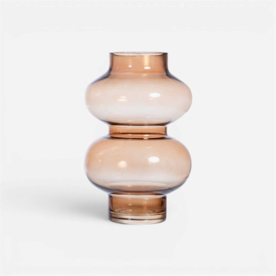 Nef-Nef Homeware Decorative Glass Vase Omni Brown 12.5xH20cm