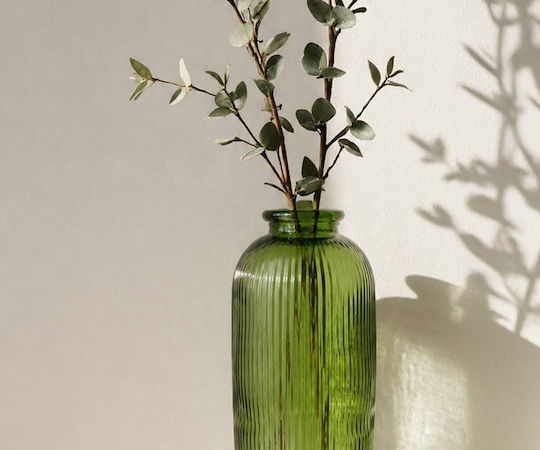 Kaemingk Glass Green Floor Vase 27xH72cm